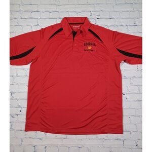 Georgia Bulldogs Shirt Mens 2XL Red‎ Polo Basketball Embroidered Logo